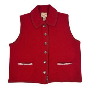Woolrich Boiled Felted Wool Red Large Vest